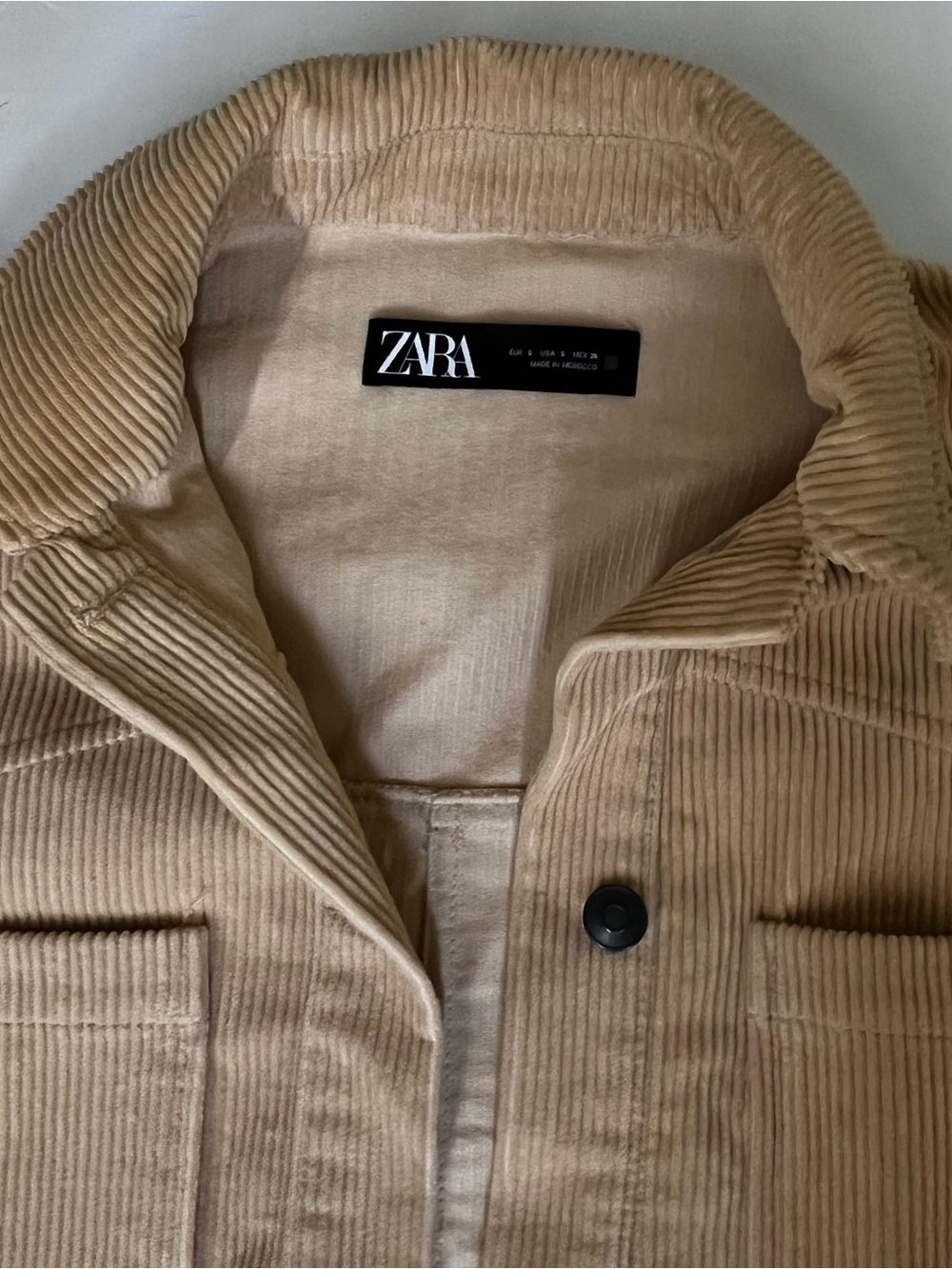 ZARA Men’s Tan Corduroy Shirt Jacket